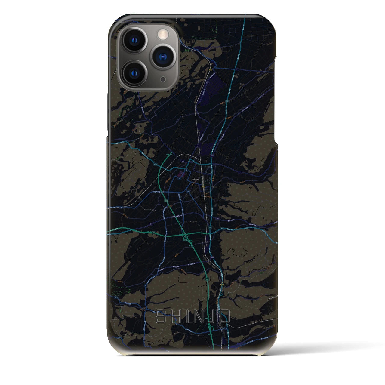 【新庄(山形県)】地図柄iPhoneケース(バックカバータイプ)