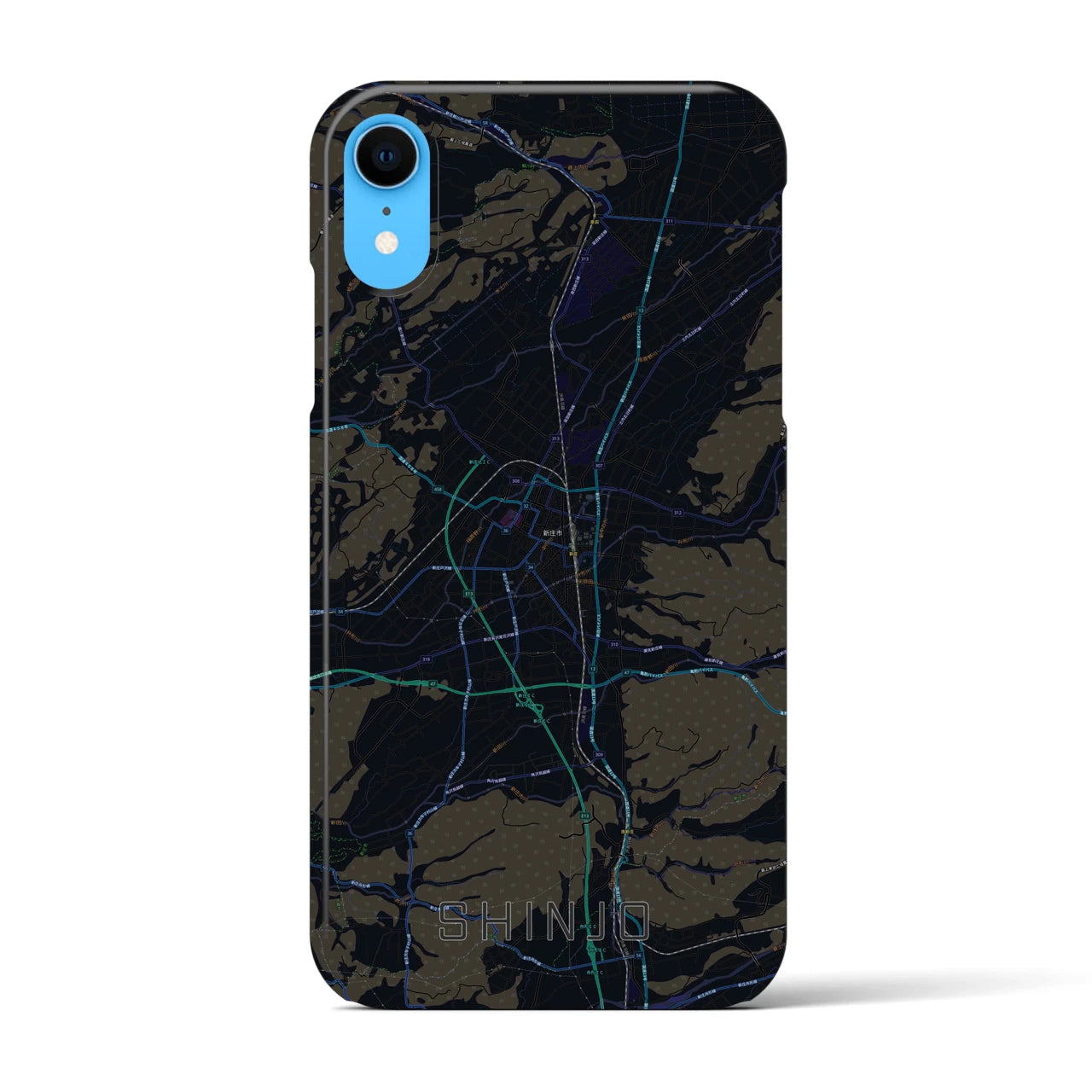 【新庄(山形県)】地図柄iPhoneケース(バックカバータイプ)