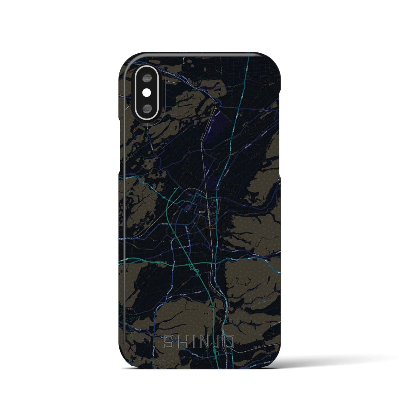 【新庄(山形県)】地図柄iPhoneケース(バックカバータイプ)