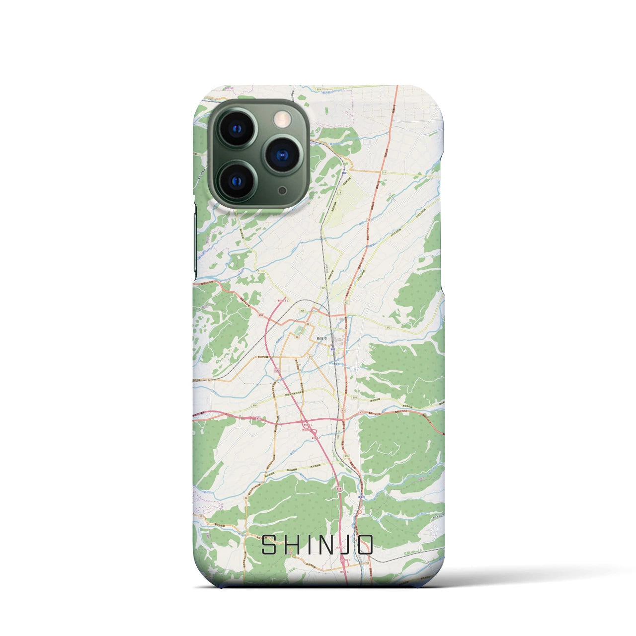 【新庄(山形県)】地図柄iPhoneケース(バックカバータイプ)