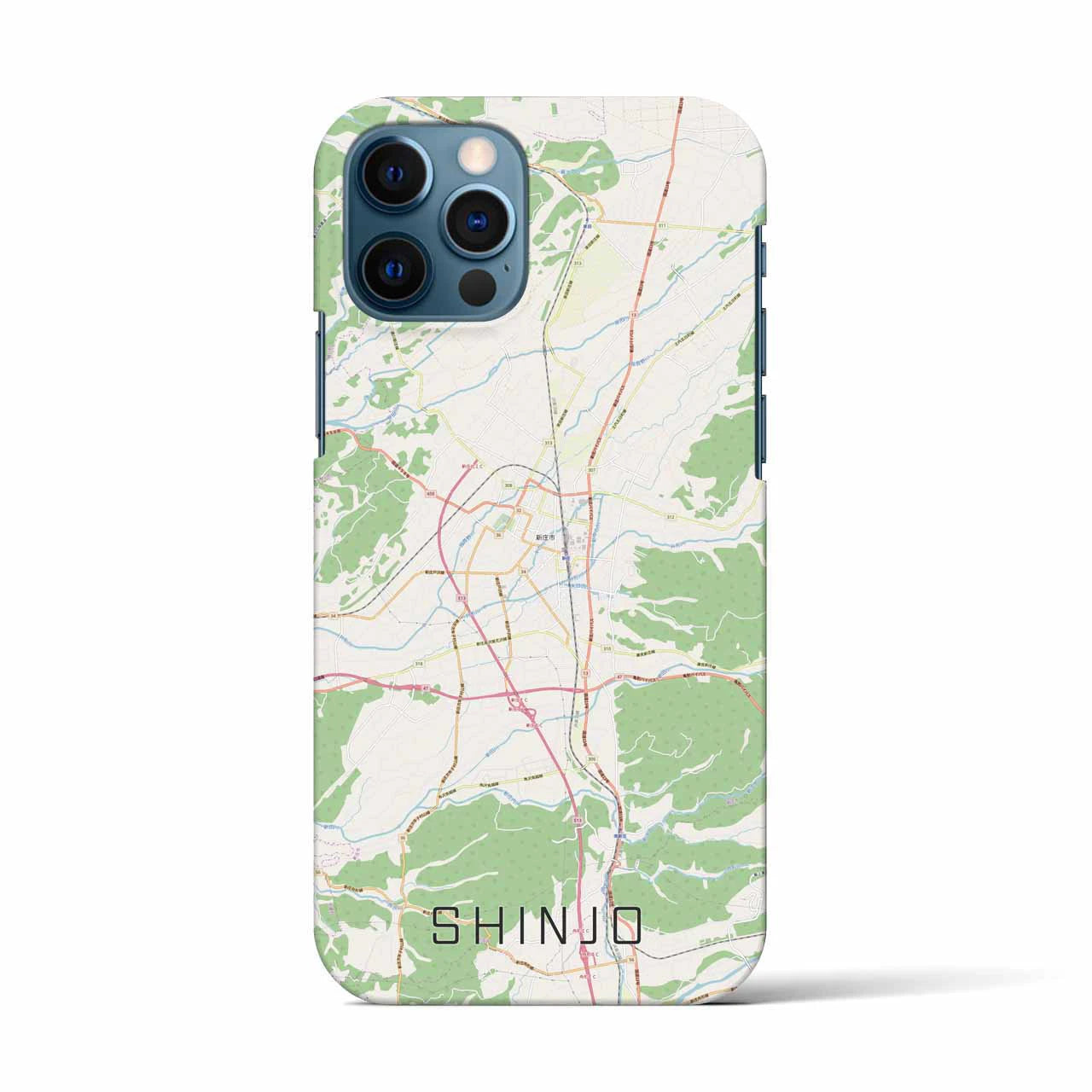 【新庄(山形県)】地図柄iPhoneケース(バックカバータイプ)