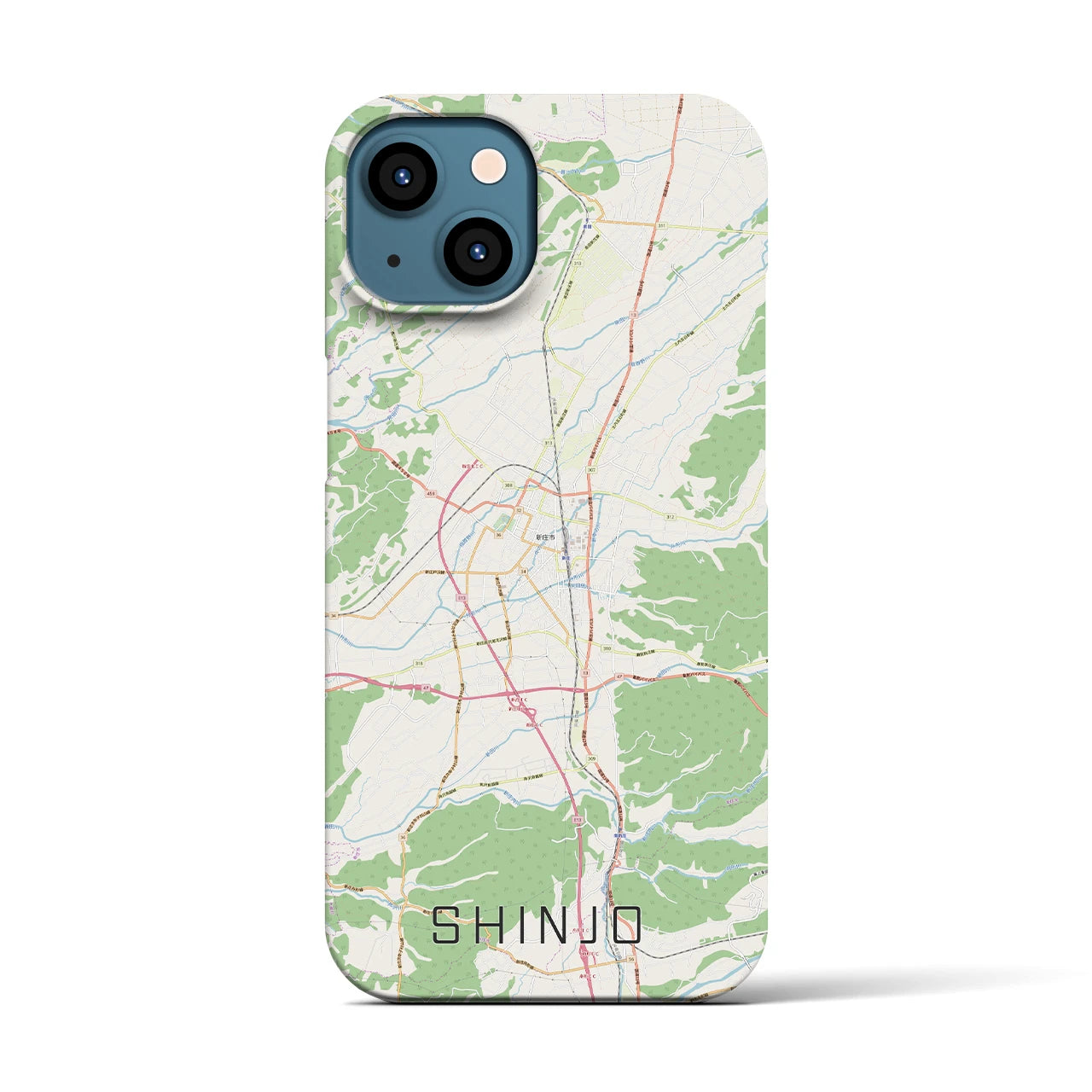 【新庄(山形県)】地図柄iPhoneケース(バックカバータイプ)