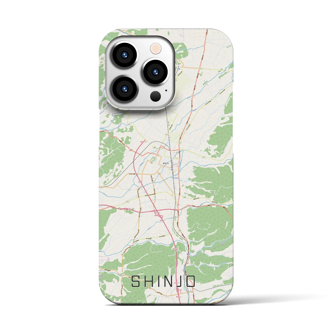 【新庄(山形県)】地図柄iPhoneケース(バックカバータイプ)