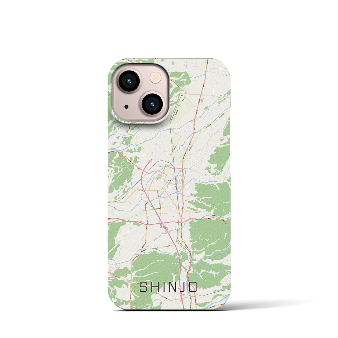 【新庄(山形県)】地図柄iPhoneケース(バックカバータイプ)