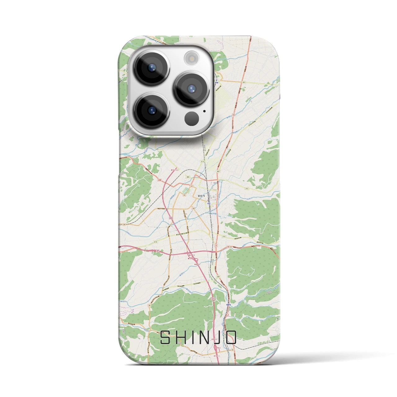 【新庄(山形県)】地図柄iPhoneケース(バックカバータイプ)