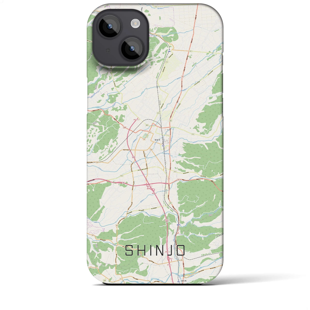 【新庄(山形県)】地図柄iPhoneケース(バックカバータイプ)