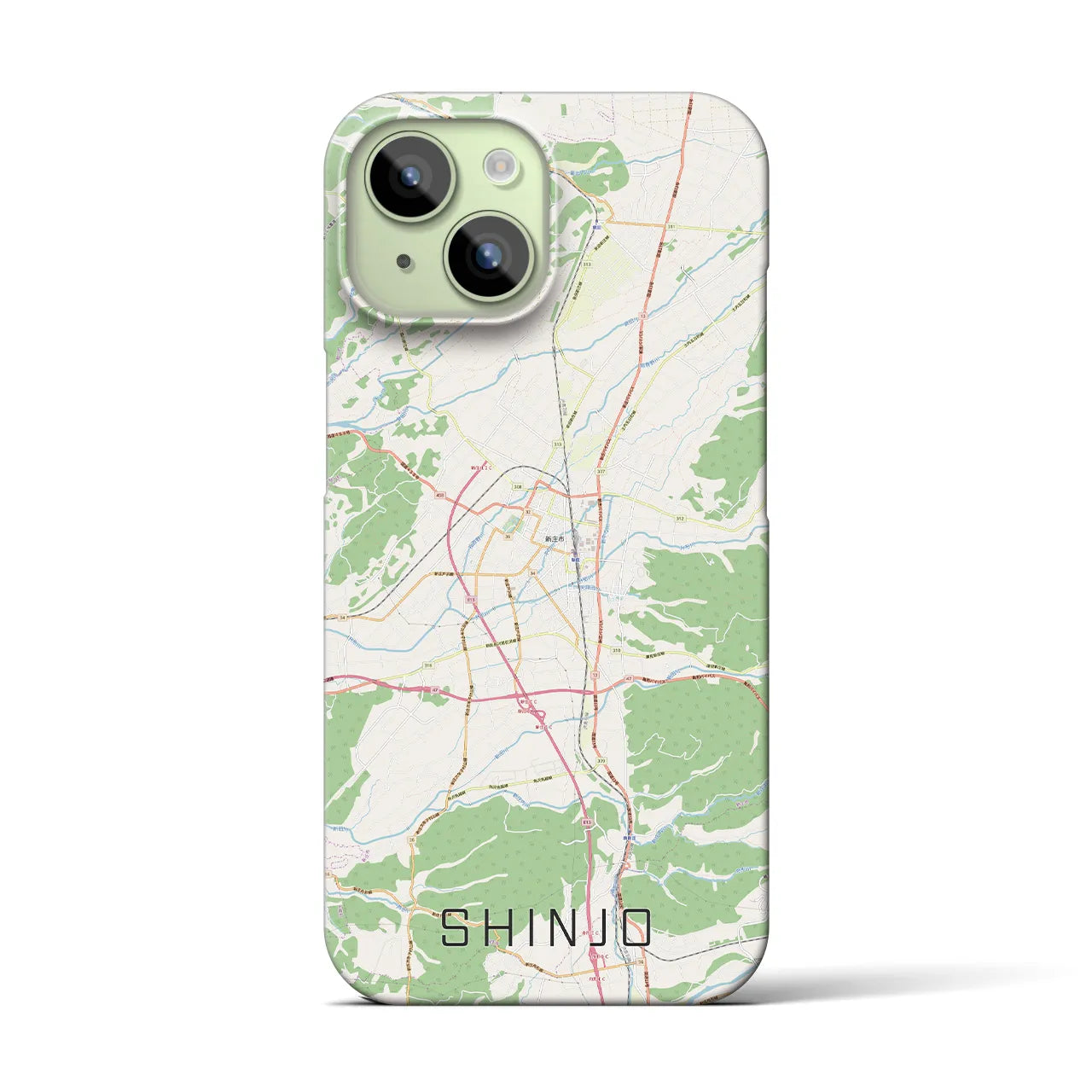 【新庄(山形県)】地図柄iPhoneケース(バックカバータイプ)