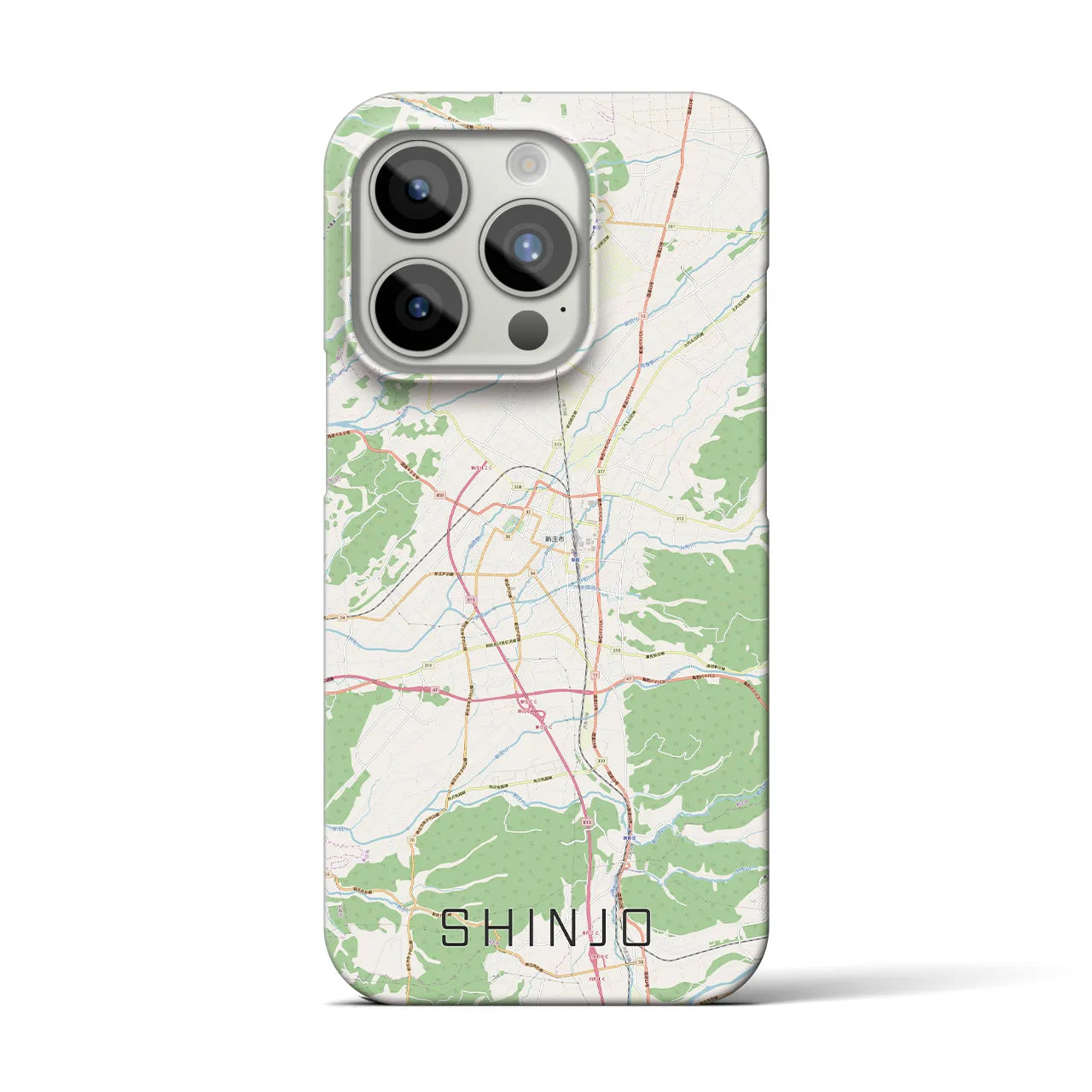 【新庄(山形県)】地図柄iPhoneケース(バックカバータイプ)