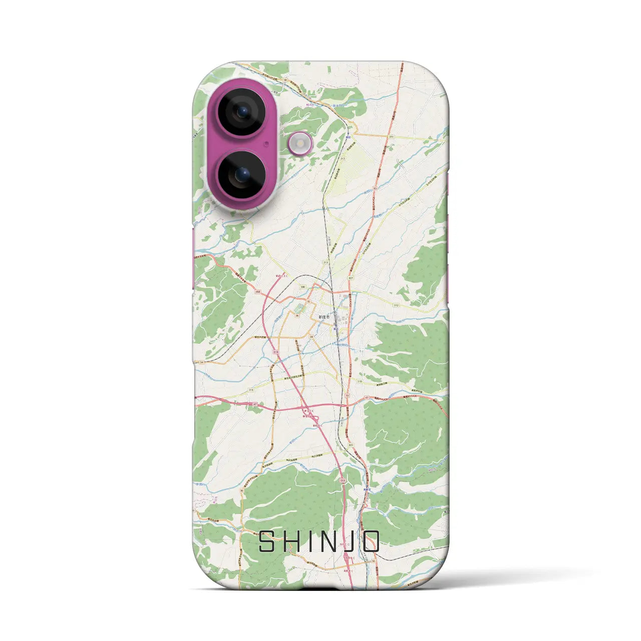 【新庄(山形県)】地図柄iPhoneケース(バックカバータイプ)