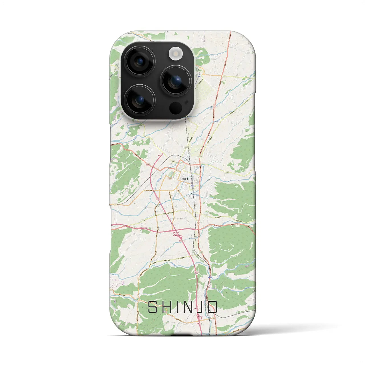【新庄(山形県)】地図柄iPhoneケース(バックカバータイプ)