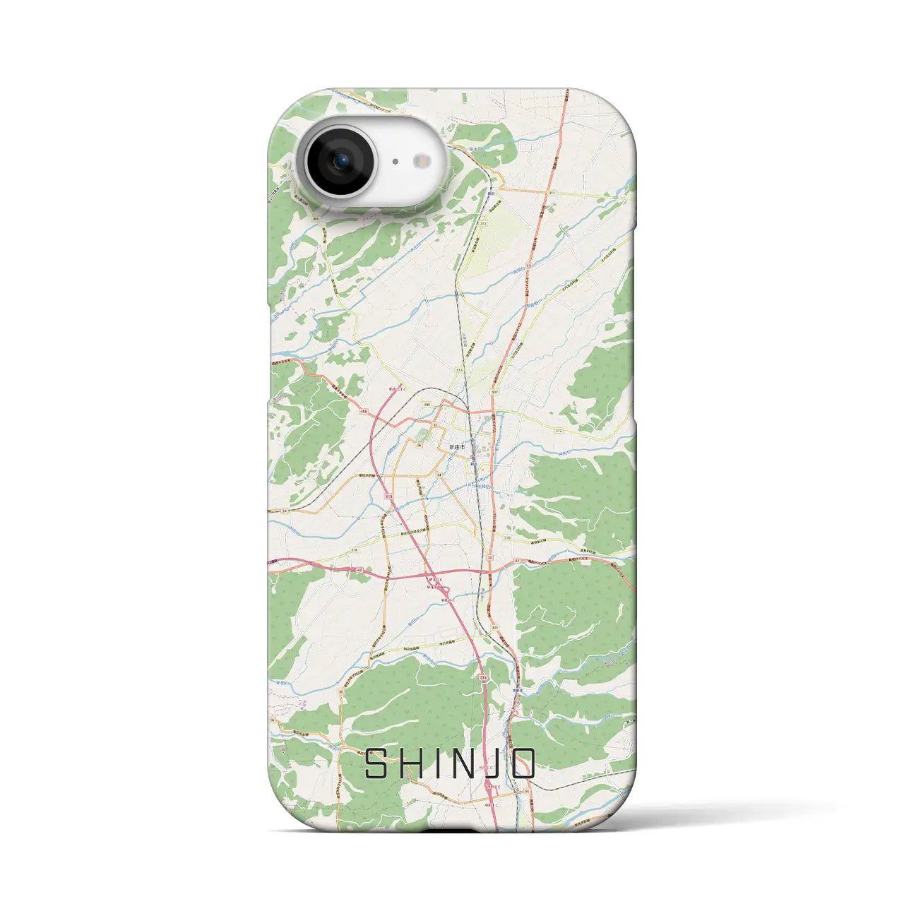 【新庄(山形県)】地図柄iPhoneケース(バックカバータイプ)