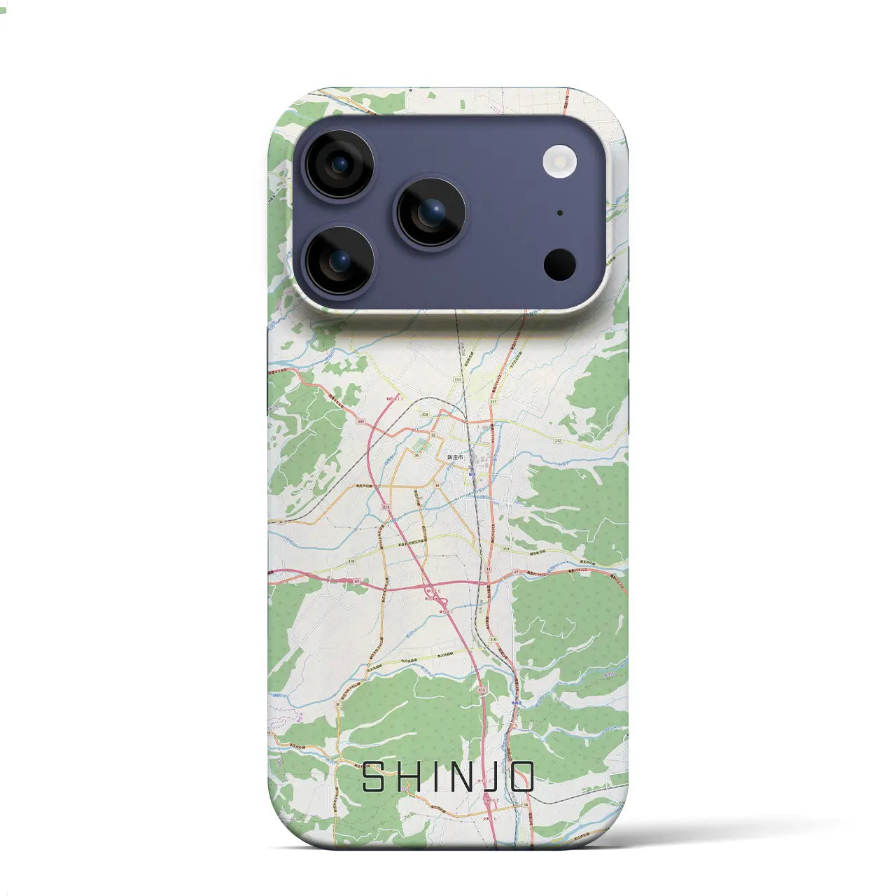 【新庄(山形県)】地図柄iPhoneケース(バックカバータイプ)