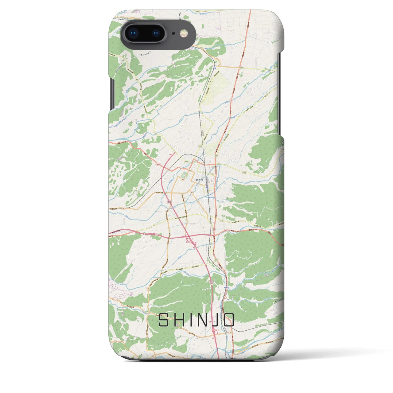 【新庄(山形県)】地図柄iPhoneケース(バックカバータイプ)