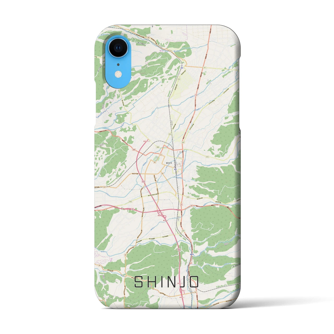 【新庄(山形県)】地図柄iPhoneケース(バックカバータイプ)