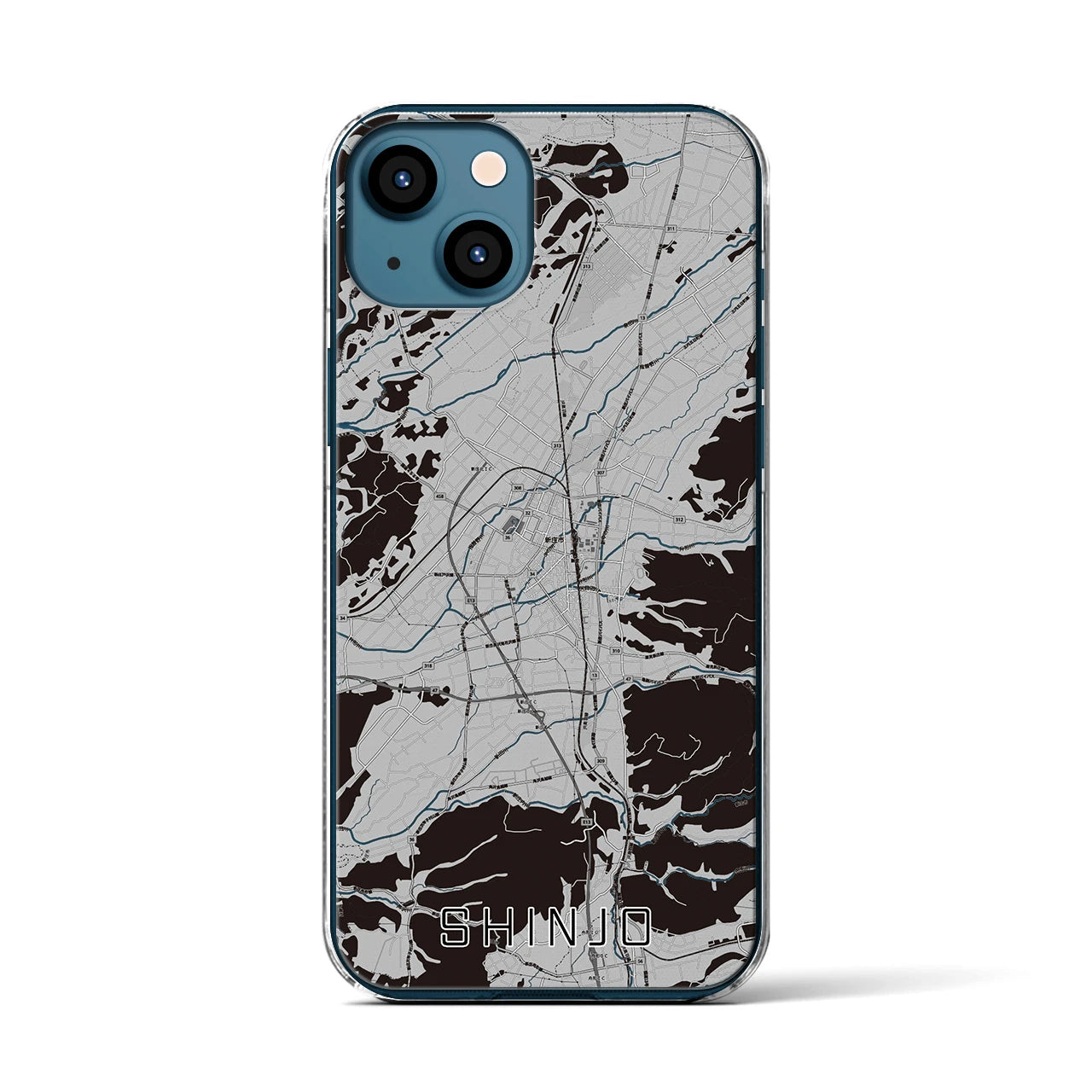 【新庄(山形県)】地図柄iPhoneケース(クリアタイプ)