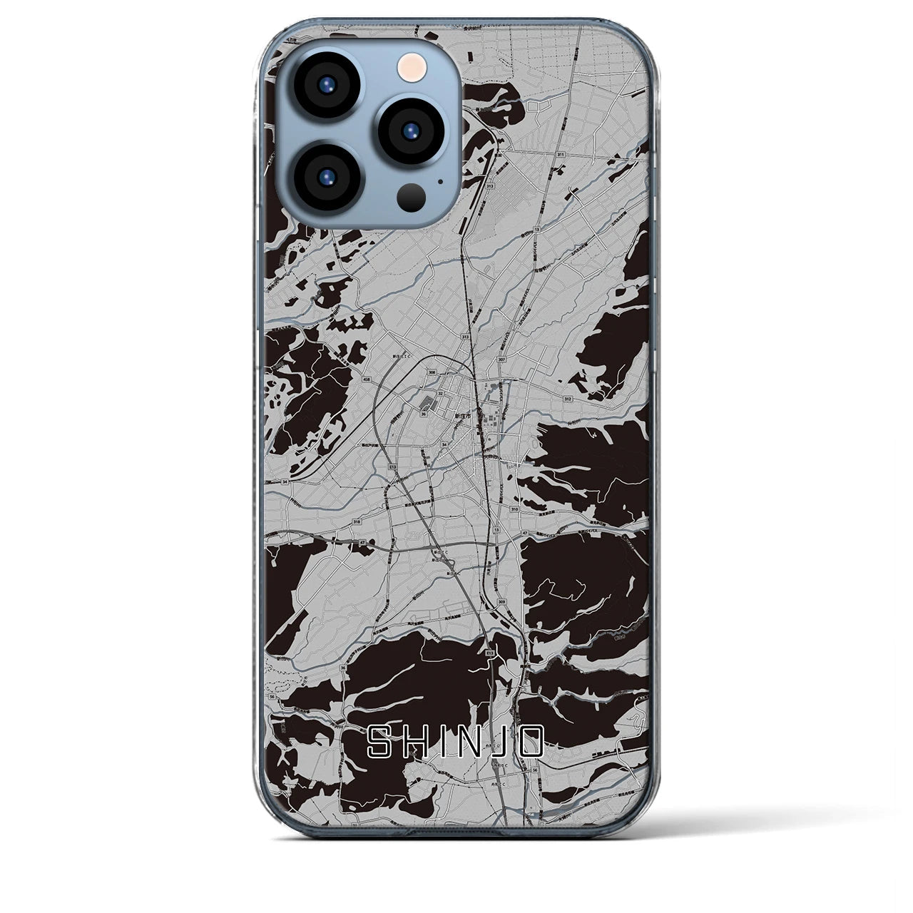 【新庄(山形県)】地図柄iPhoneケース(クリアタイプ)