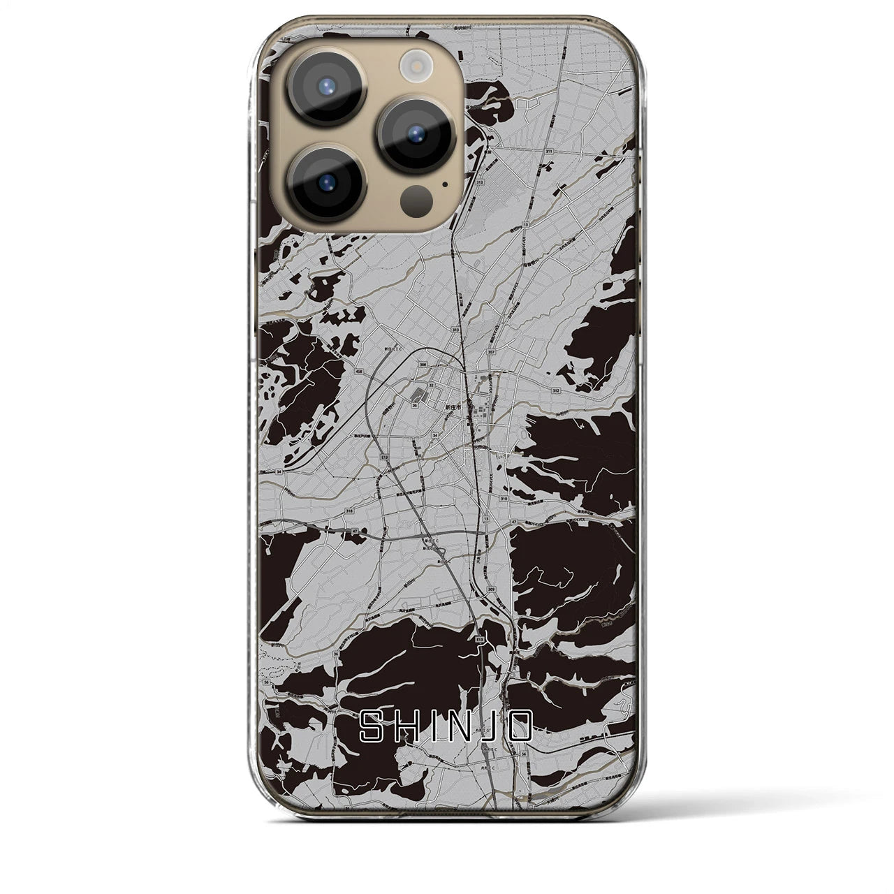 【新庄(山形県)】地図柄iPhoneケース(クリアタイプ)