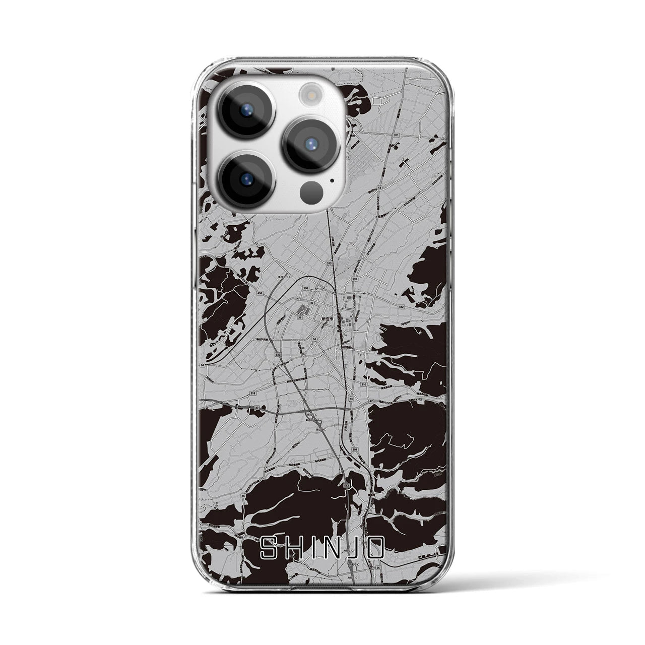 【新庄(山形県)】地図柄iPhoneケース(クリアタイプ)