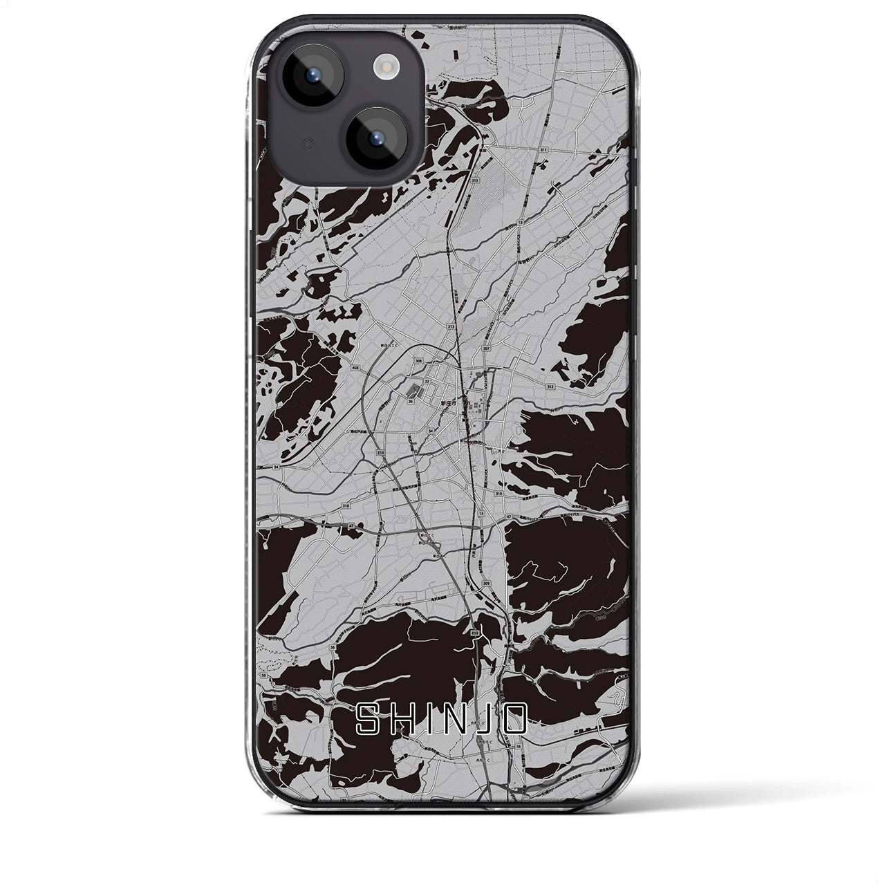 【新庄(山形県)】地図柄iPhoneケース(クリアタイプ)