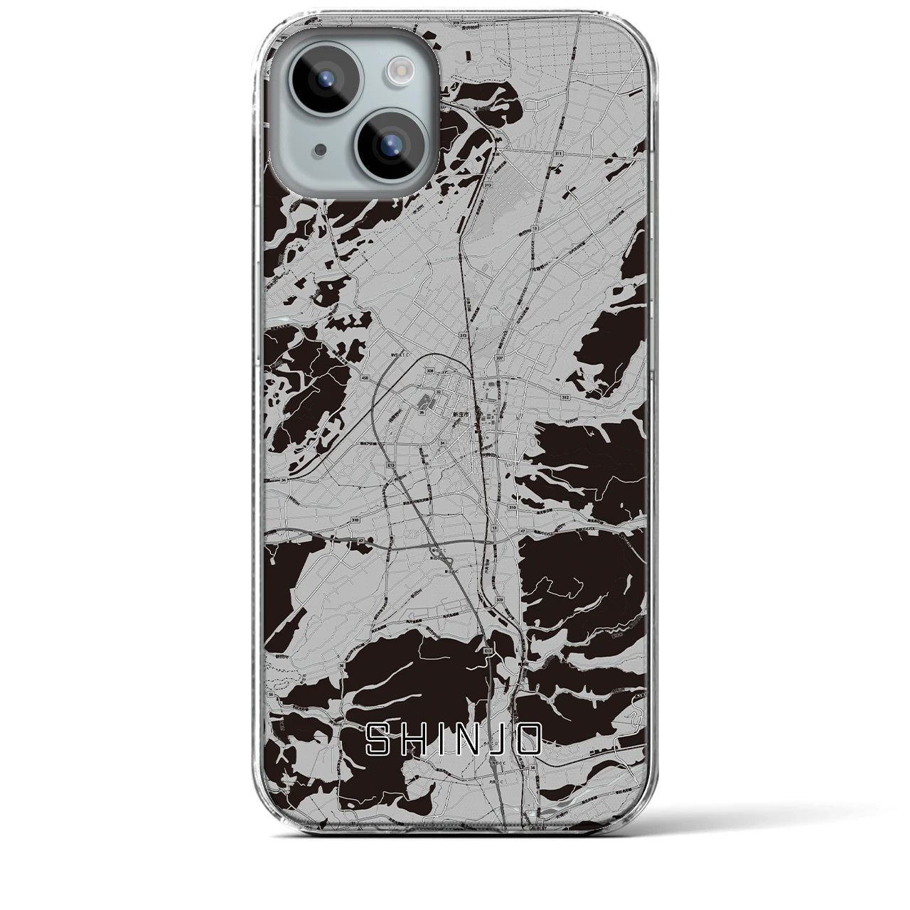 【新庄(山形県)】地図柄iPhoneケース(クリアタイプ)