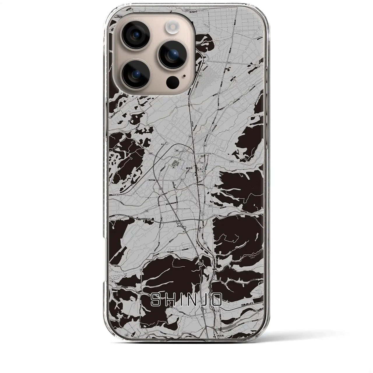 【新庄(山形県)】地図柄iPhoneケース(クリアタイプ)