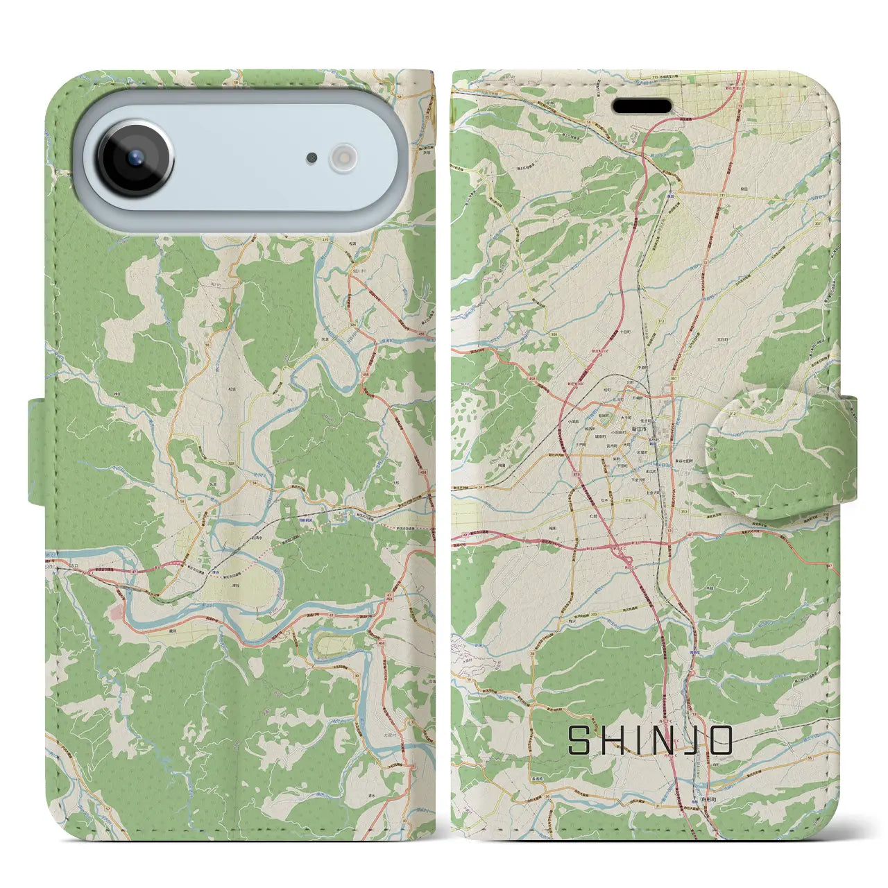 【新庄(山形県)】地図柄iPhoneケース(手帳タイプ)