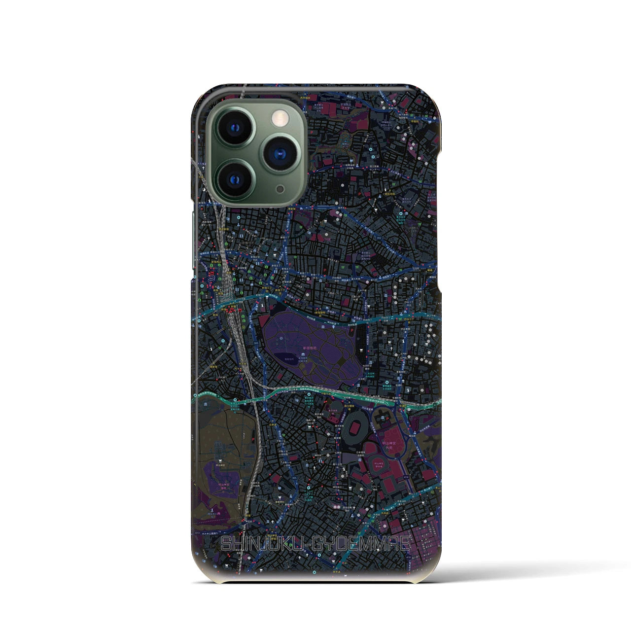 【新宿御苑前(東京都)】地図柄iPhoneケース(バックカバータイプ)