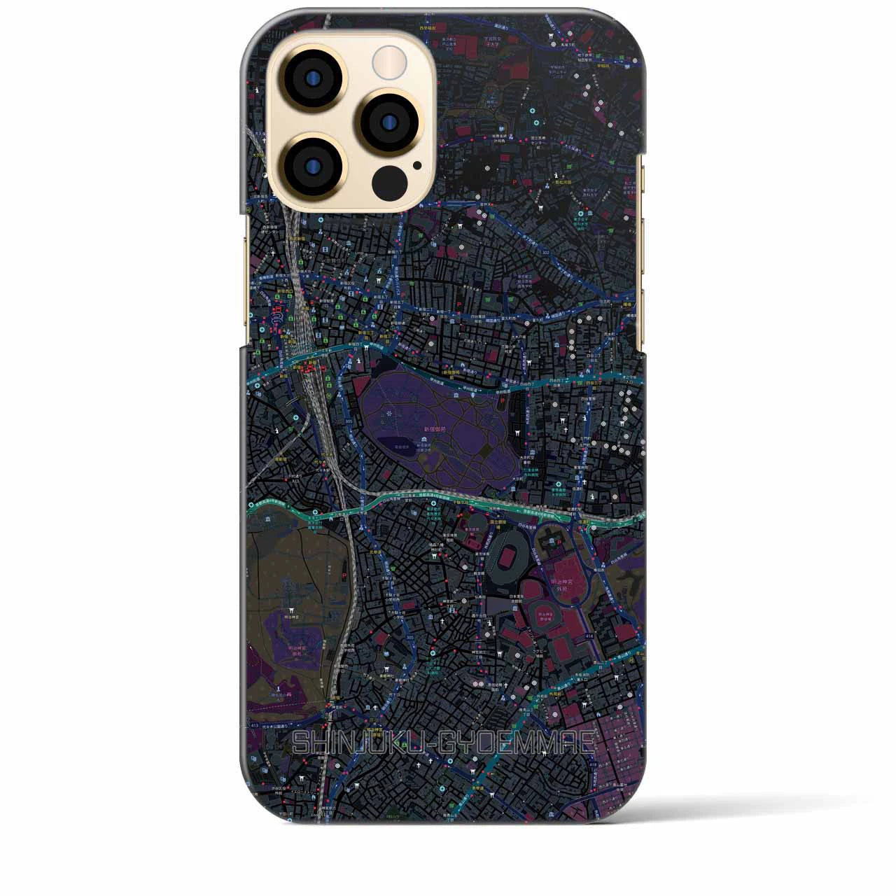 【新宿御苑前(東京都)】地図柄iPhoneケース(バックカバータイプ)