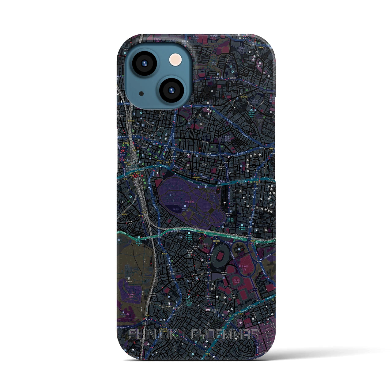 【新宿御苑前(東京都)】地図柄iPhoneケース(バックカバータイプ)