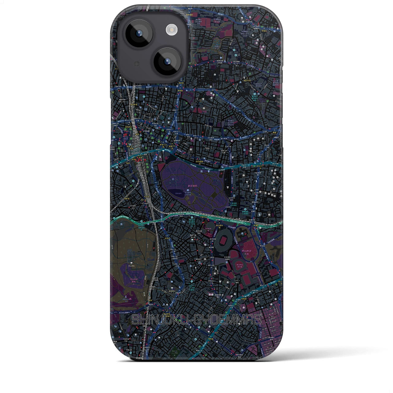 【新宿御苑前(東京都)】地図柄iPhoneケース(バックカバータイプ)