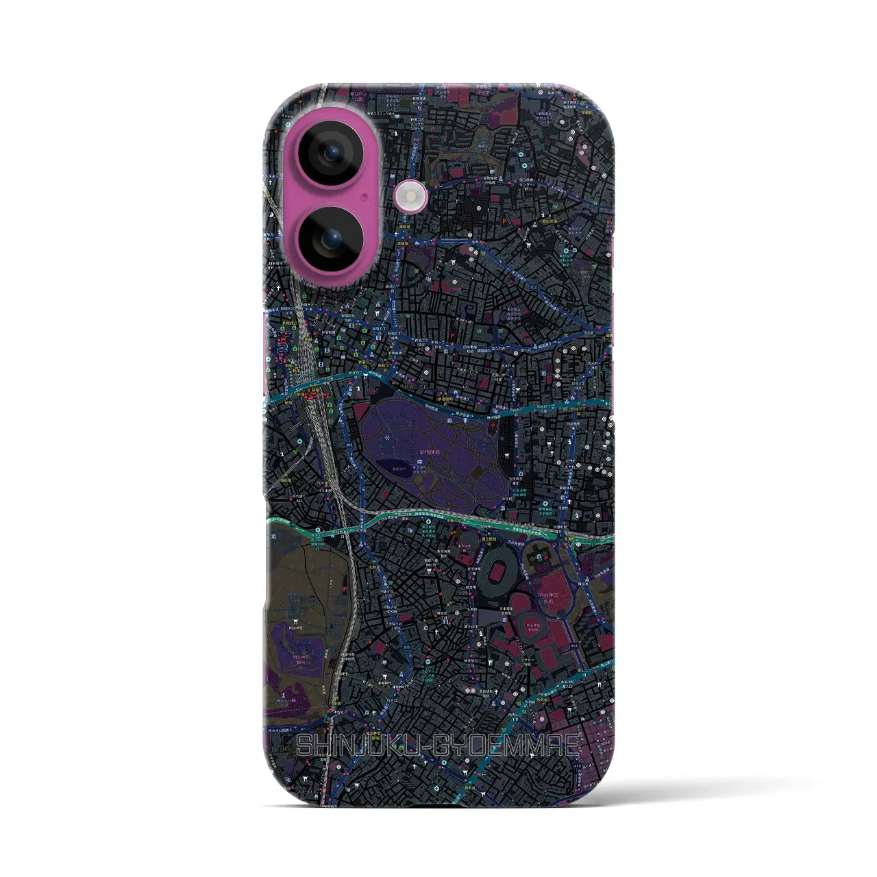 【新宿御苑前(東京都)】地図柄iPhoneケース(バックカバータイプ)