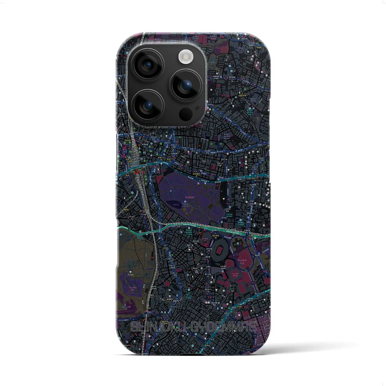 【新宿御苑前(東京都)】地図柄iPhoneケース(バックカバータイプ)
