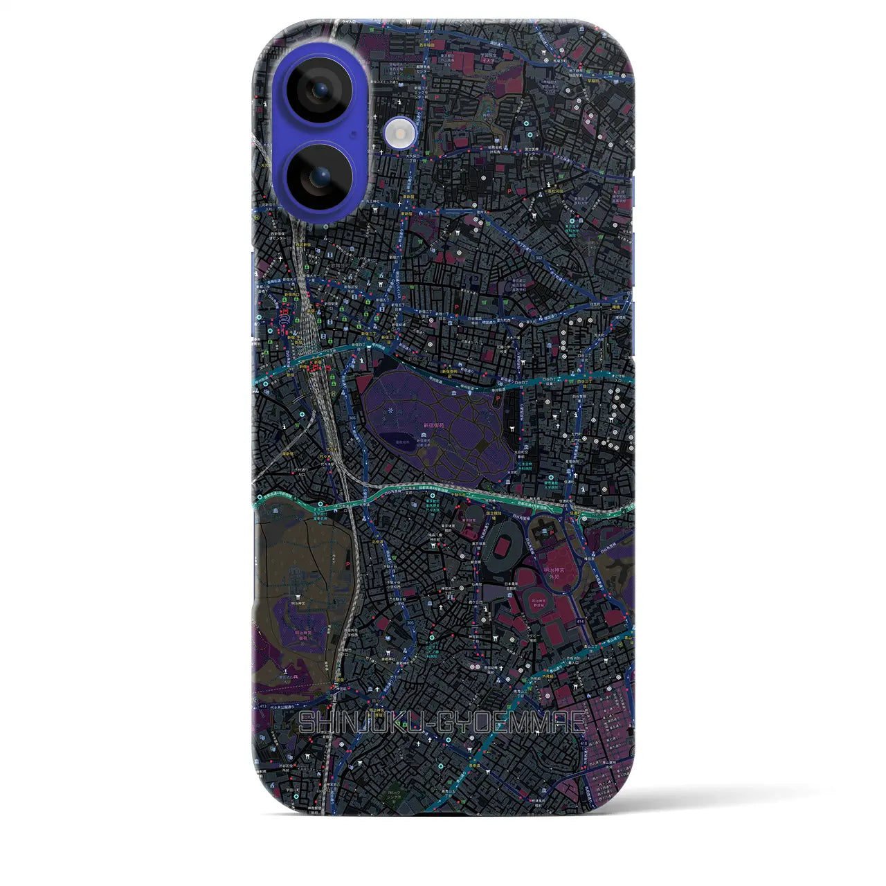 【新宿御苑前(東京都)】地図柄iPhoneケース(バックカバータイプ)