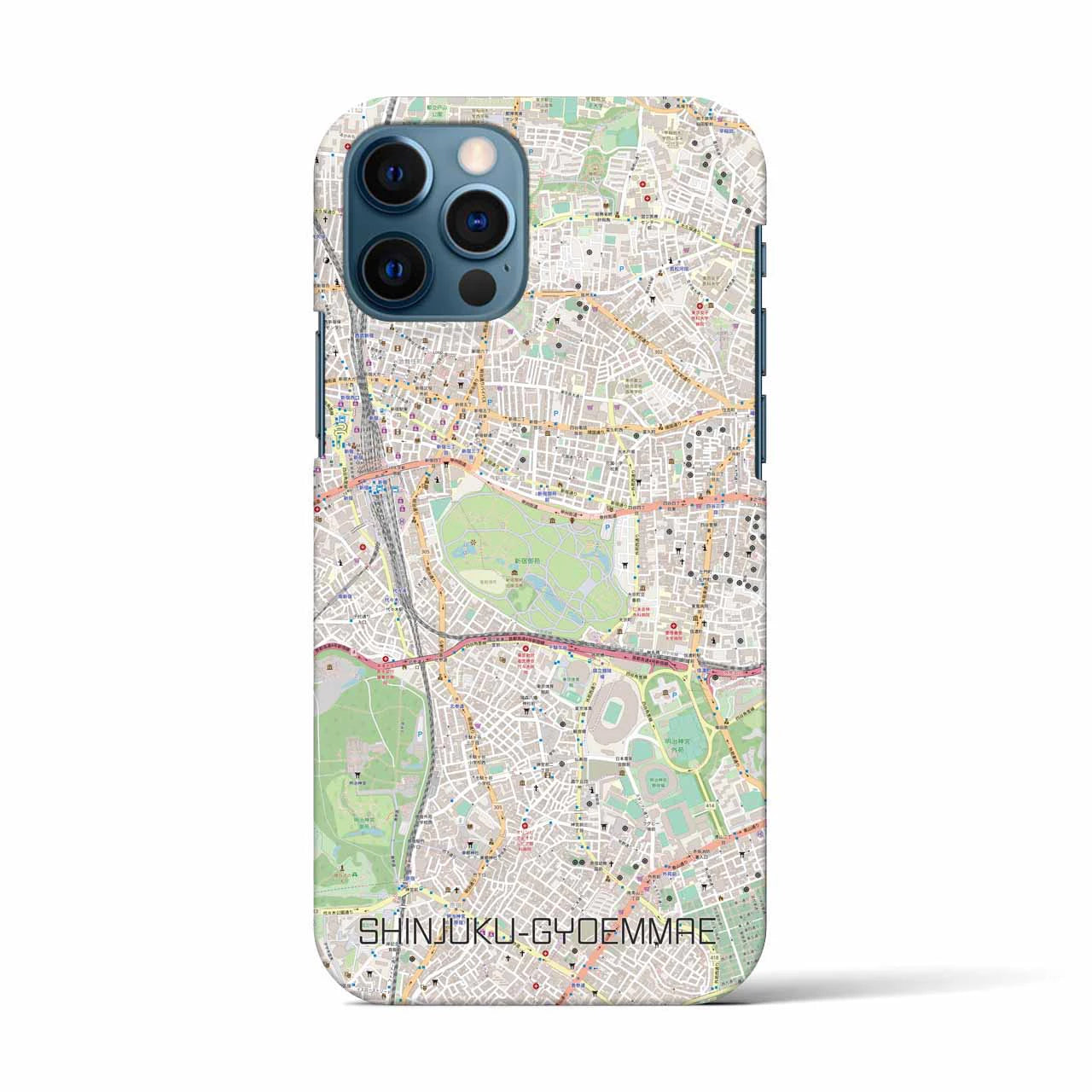 【新宿御苑前(東京都)】地図柄iPhoneケース(バックカバータイプ)