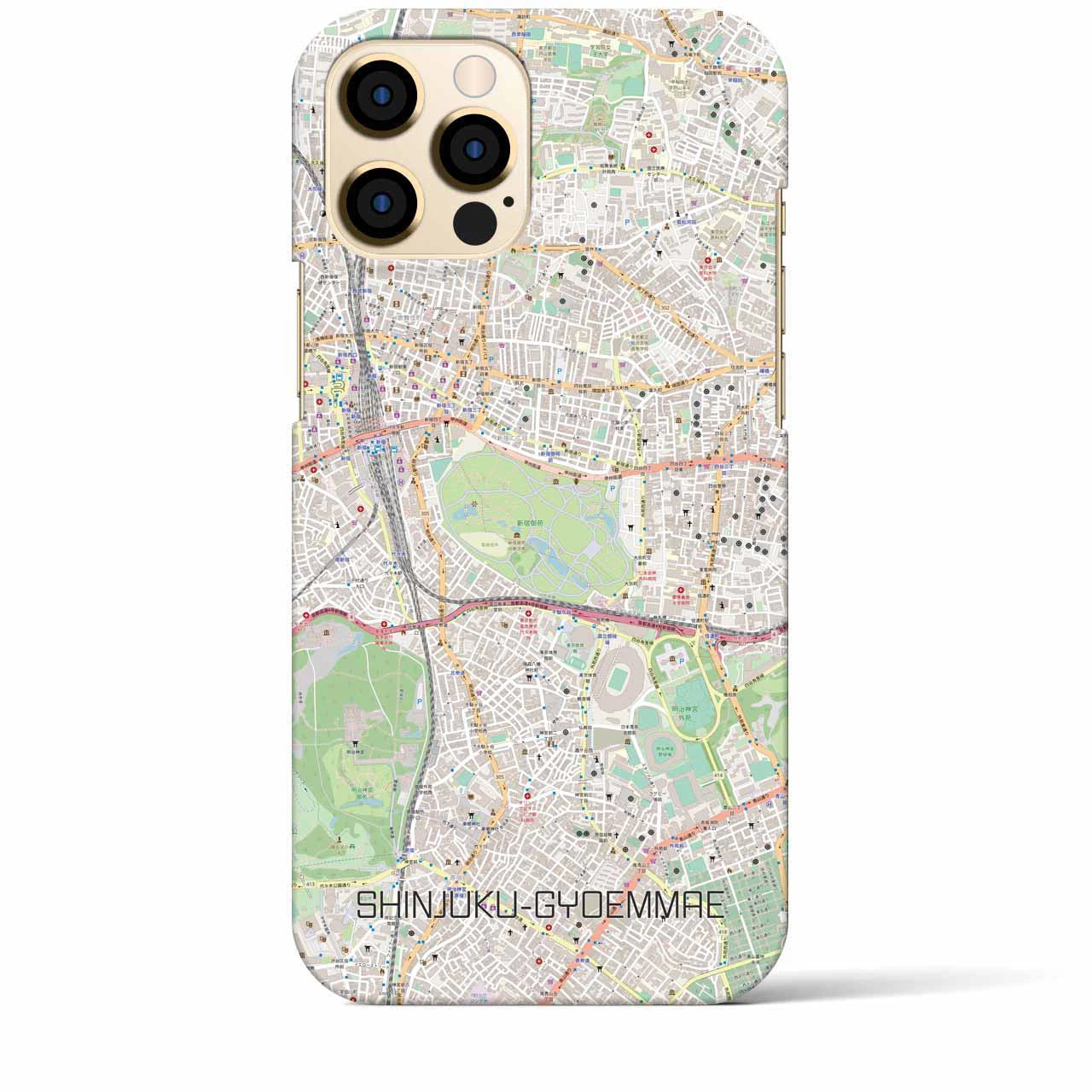 【新宿御苑前(東京都)】地図柄iPhoneケース(バックカバータイプ)