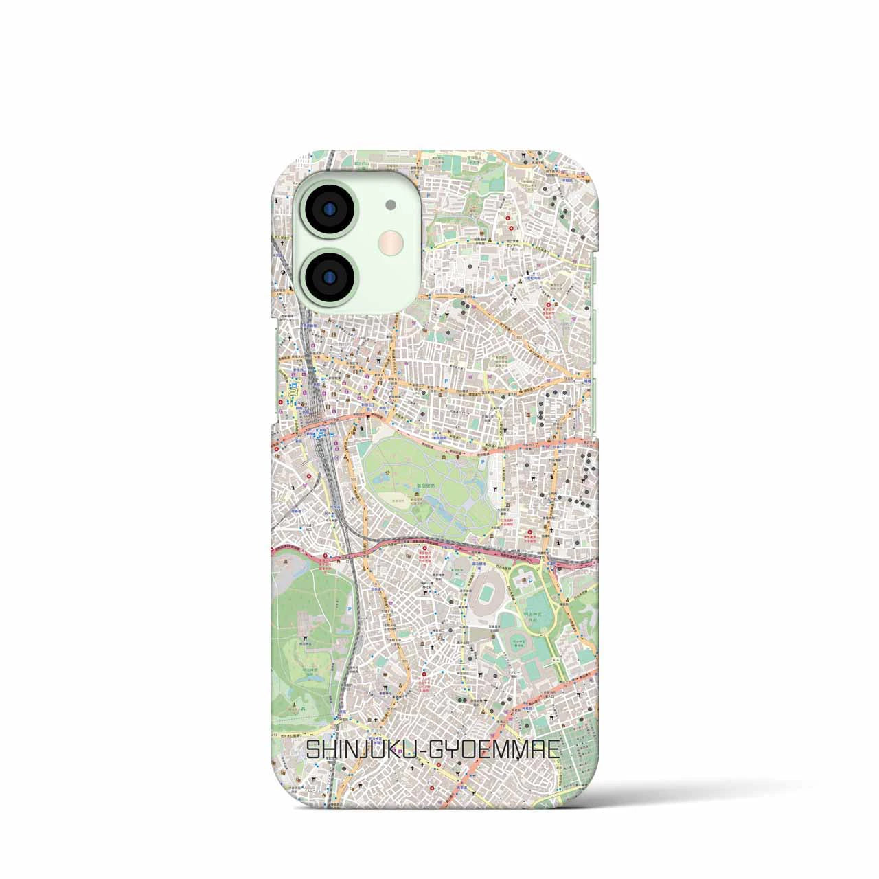 【新宿御苑前(東京都)】地図柄iPhoneケース(バックカバータイプ)