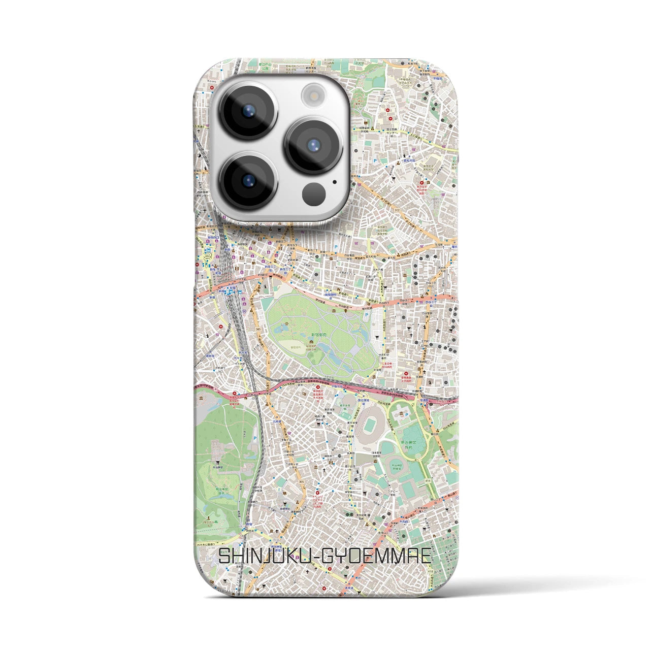 【新宿御苑前(東京都)】地図柄iPhoneケース(バックカバータイプ)