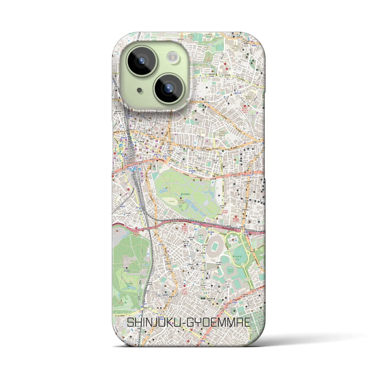 【新宿御苑前(東京都)】地図柄iPhoneケース(バックカバータイプ)