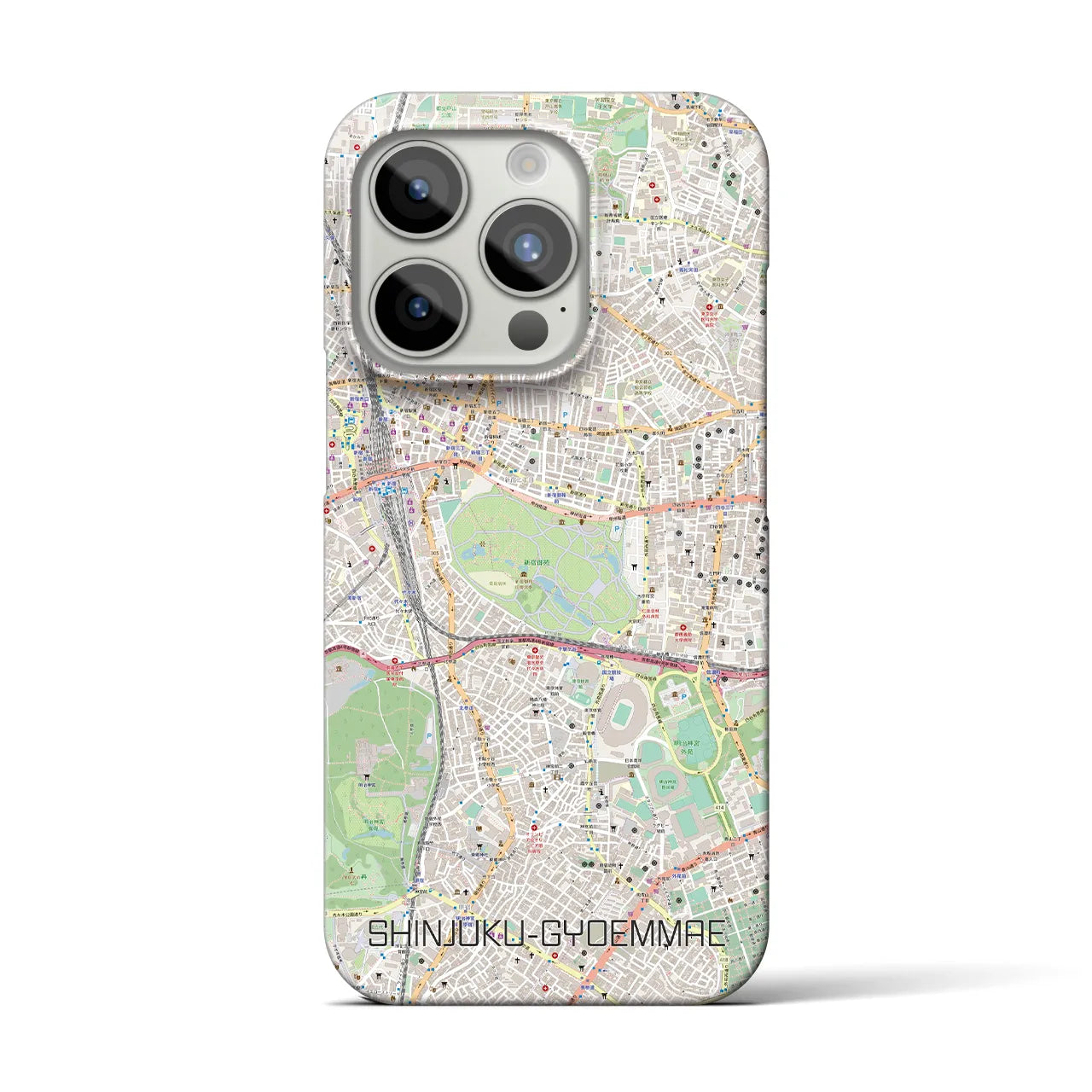 【新宿御苑前(東京都)】地図柄iPhoneケース(バックカバータイプ)