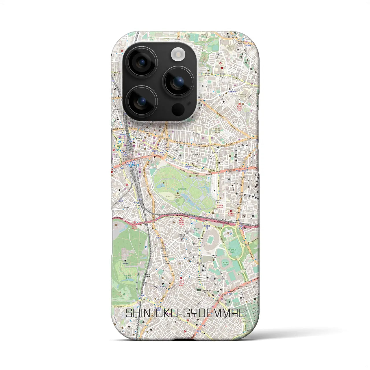 【新宿御苑前(東京都)】地図柄iPhoneケース(バックカバータイプ)
