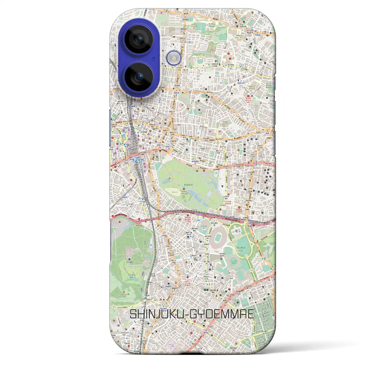 【新宿御苑前(東京都)】地図柄iPhoneケース(バックカバータイプ)