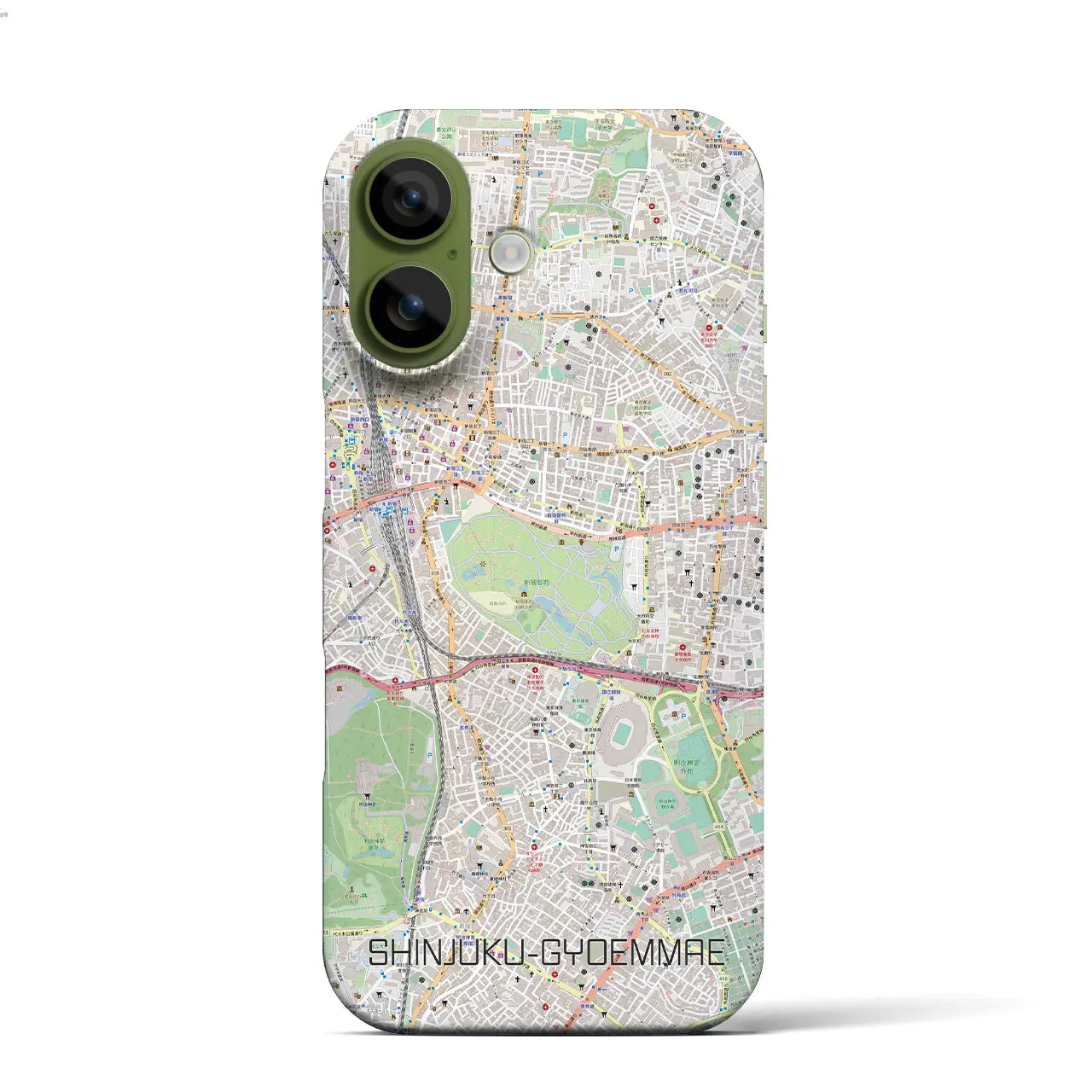 【新宿御苑前(東京都)】地図柄iPhoneケース(バックカバータイプ)