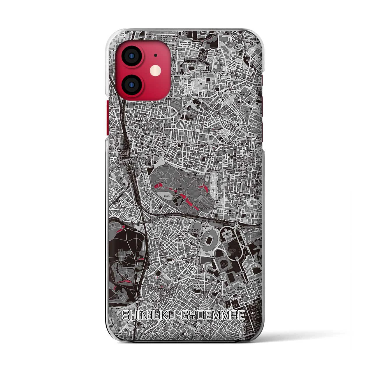 【新宿御苑前(東京都)】地図柄iPhoneケース(クリアタイプ)