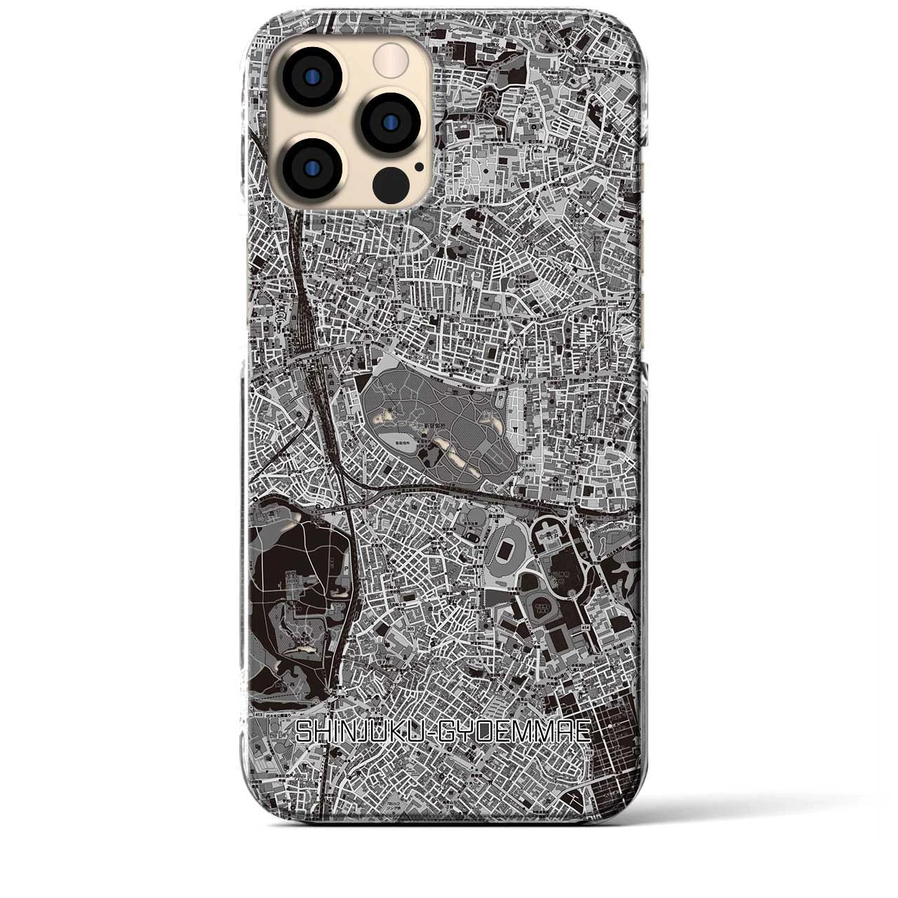 【新宿御苑前(東京都)】地図柄iPhoneケース(クリアタイプ)
