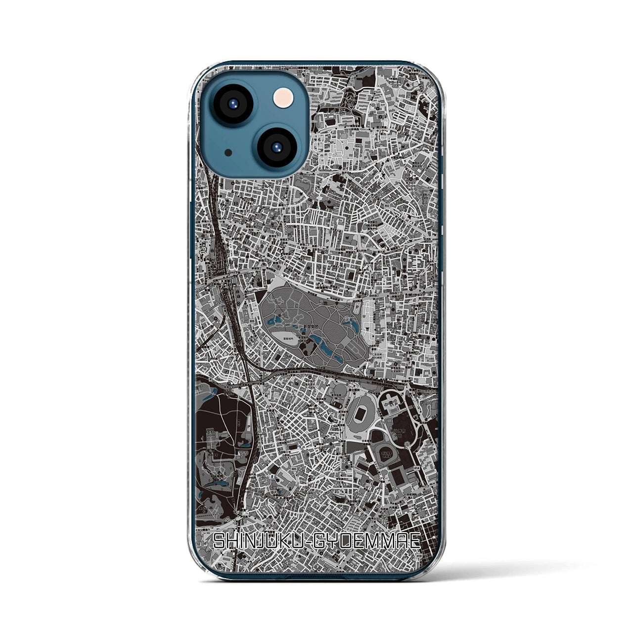 【新宿御苑前(東京都)】地図柄iPhoneケース(クリアタイプ)