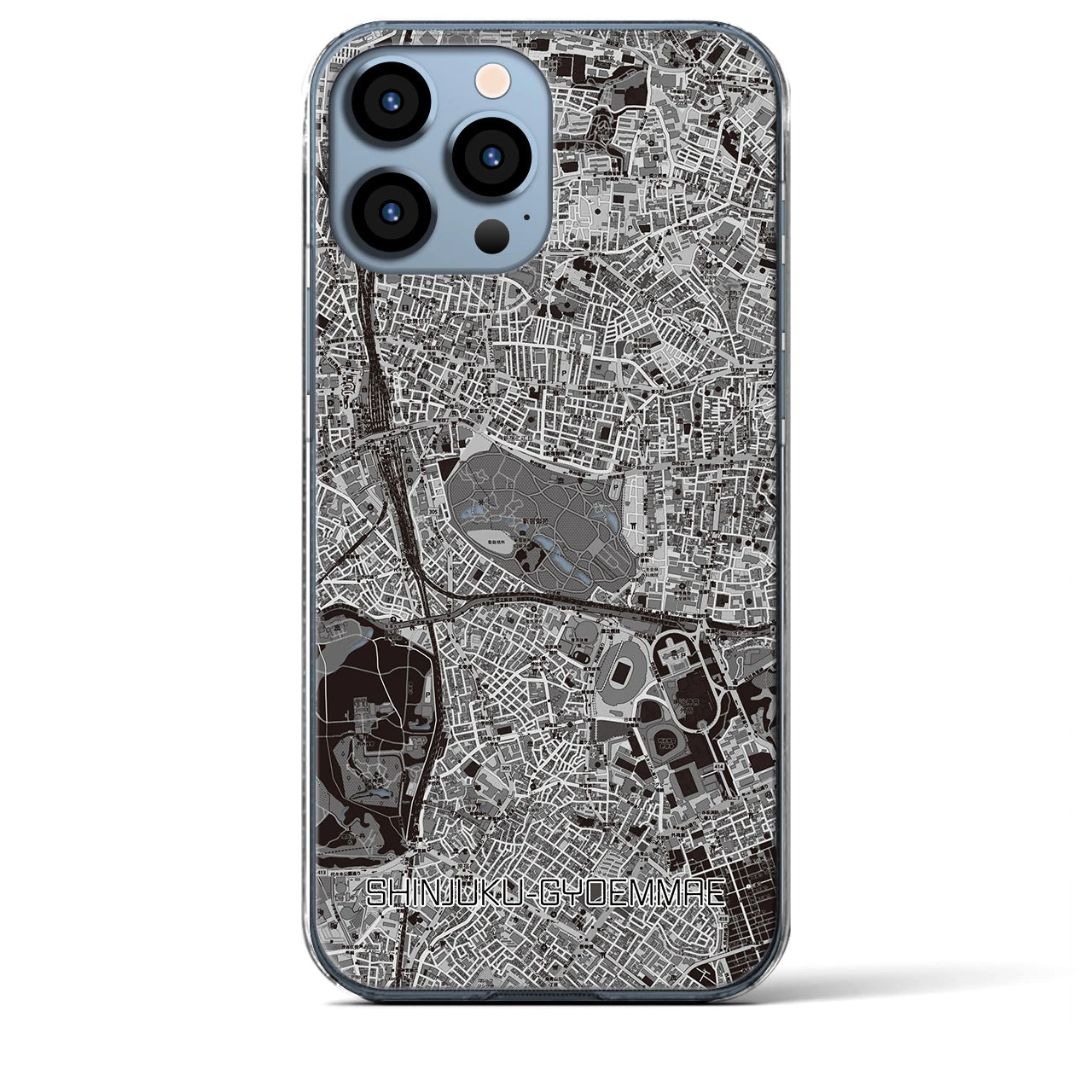 【新宿御苑前(東京都)】地図柄iPhoneケース(クリアタイプ)