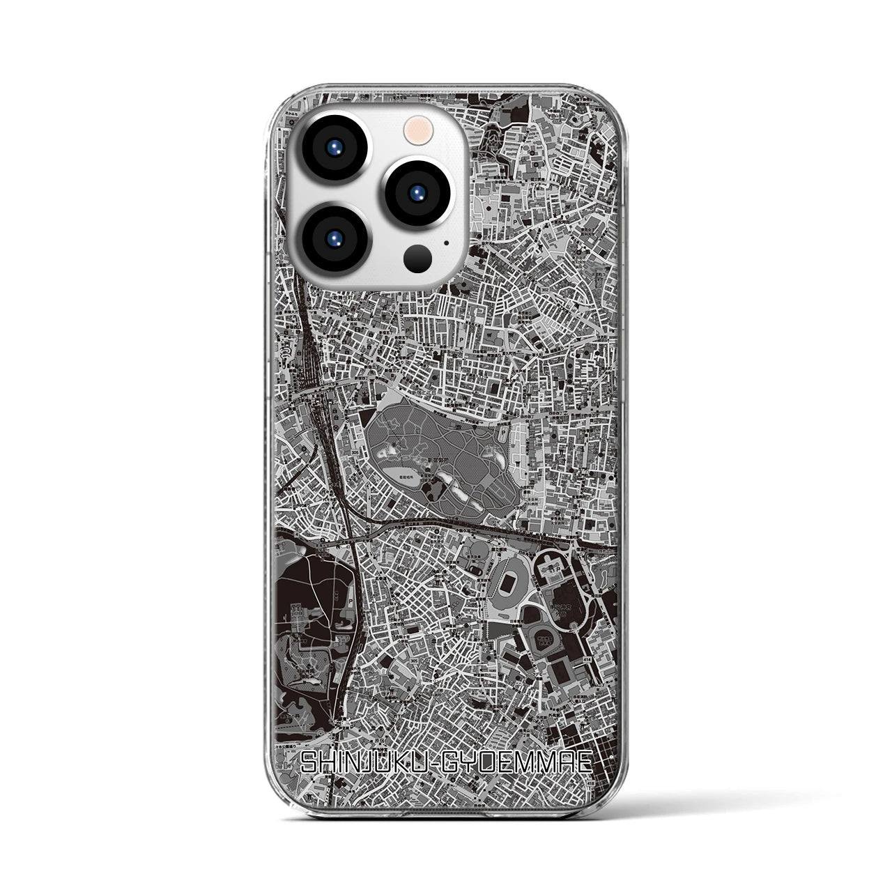 【新宿御苑前(東京都)】地図柄iPhoneケース(クリアタイプ)