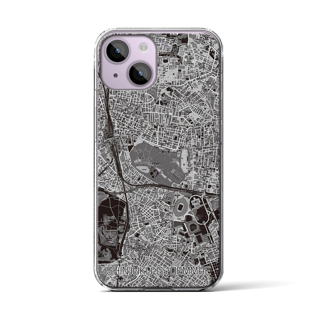 【新宿御苑前(東京都)】地図柄iPhoneケース(クリアタイプ)