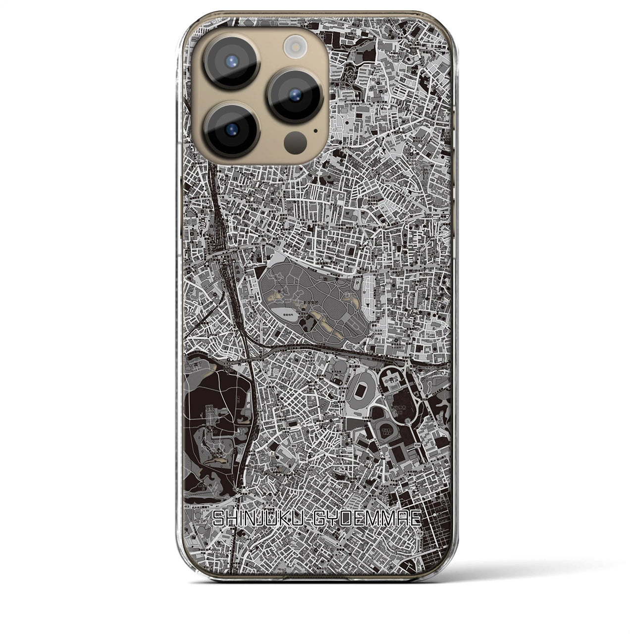 【新宿御苑前(東京都)】地図柄iPhoneケース(クリアタイプ)