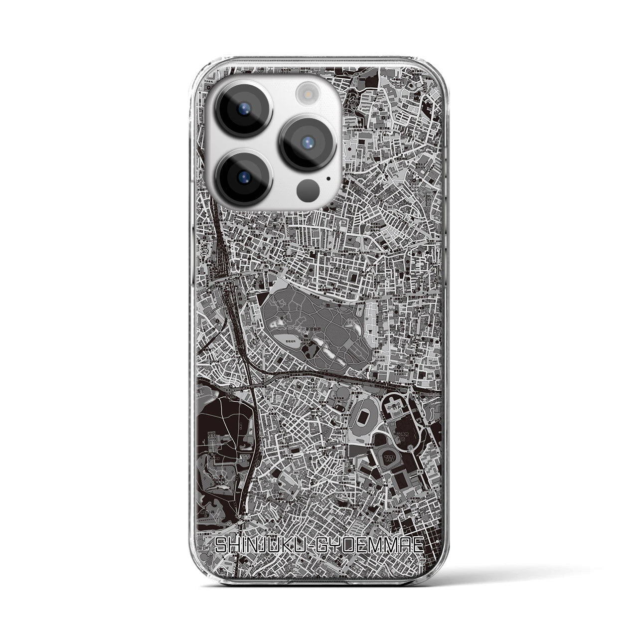 【新宿御苑前(東京都)】地図柄iPhoneケース(クリアタイプ)